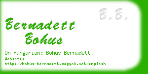 bernadett bohus business card